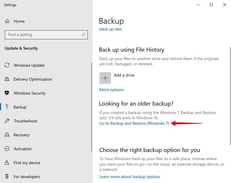 Restaurer les fichiers avec la sauvegarde Windows 1