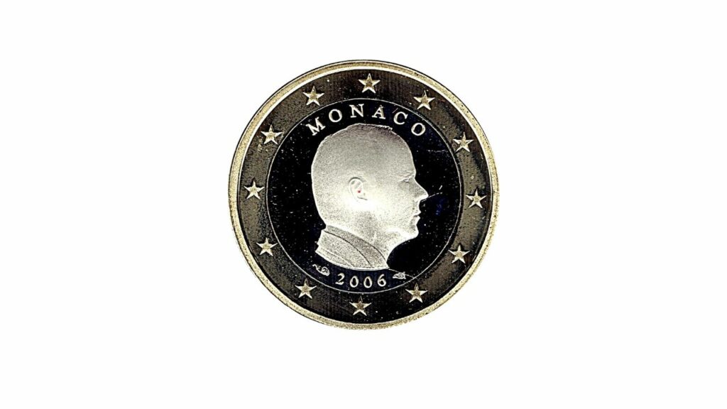 découvrez la pièce de 1 euro monégasque mettant en vedette le prince Albert II de l'année 2006.