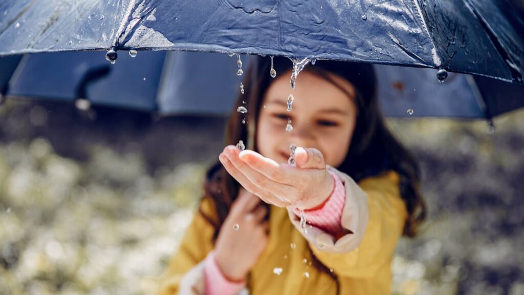 eau de pluie enfant parapluie