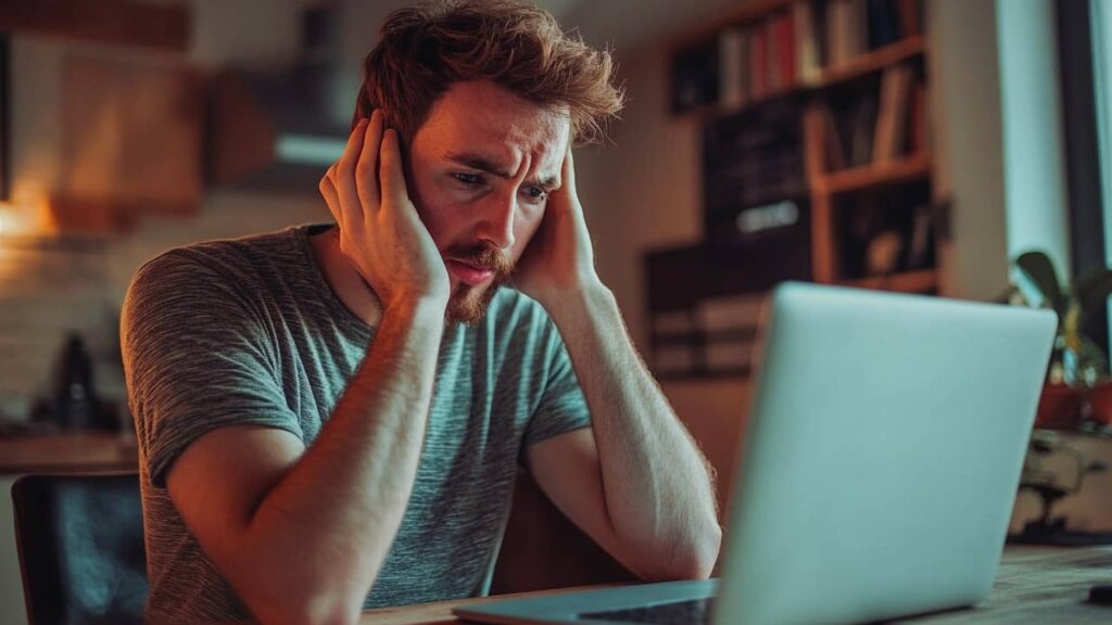 homme agacé quand il découvre la facture de ses abonnements numériques