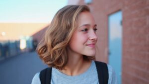 Coiffure cheveux mi-longs facile et rapide pour le collège